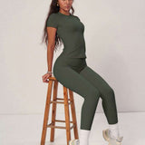 Women’s Army Green Two Peice Sportswear Set