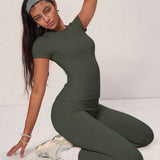 Women’s Army Green Two Peice Sportswear Set