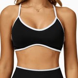 Sports Bra with Removable Pads and High Waisted Shorts Set