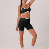 Sports Bra with Removable Pads and High Waisted Shorts Set